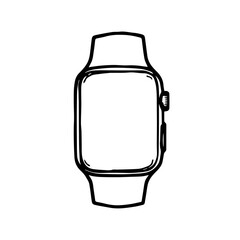 Smartwatch illustration in a minimalist style on a white background  