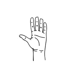 Hand gesture indicating stop on a plain background  