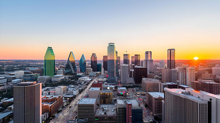Austin Texas City Skyline At Sunrise