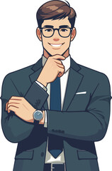 vector business people gesture folding hands