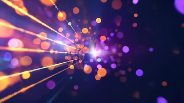 Strahlende Bunte Partikel Lichtanimation Hintergrund