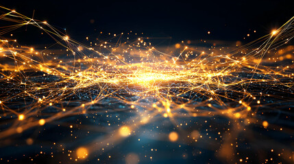 Abstract Glowing Particles Network Design