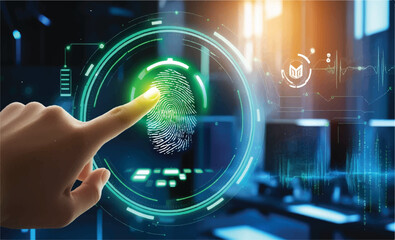 Adobe IllustratorLeonardo_Phoenix_09_Futuristic_interface_scanning_a_fingerprin