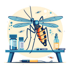 Large Mosquito Under Scientific Study Lab Research