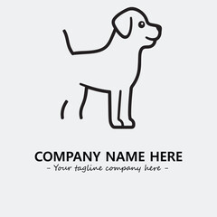 Dog illustration black and white for logo company vector image
