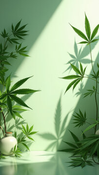 Potted cannabis plant with lush green leaves, showcasing THC precursor THCA's presence in natural form.