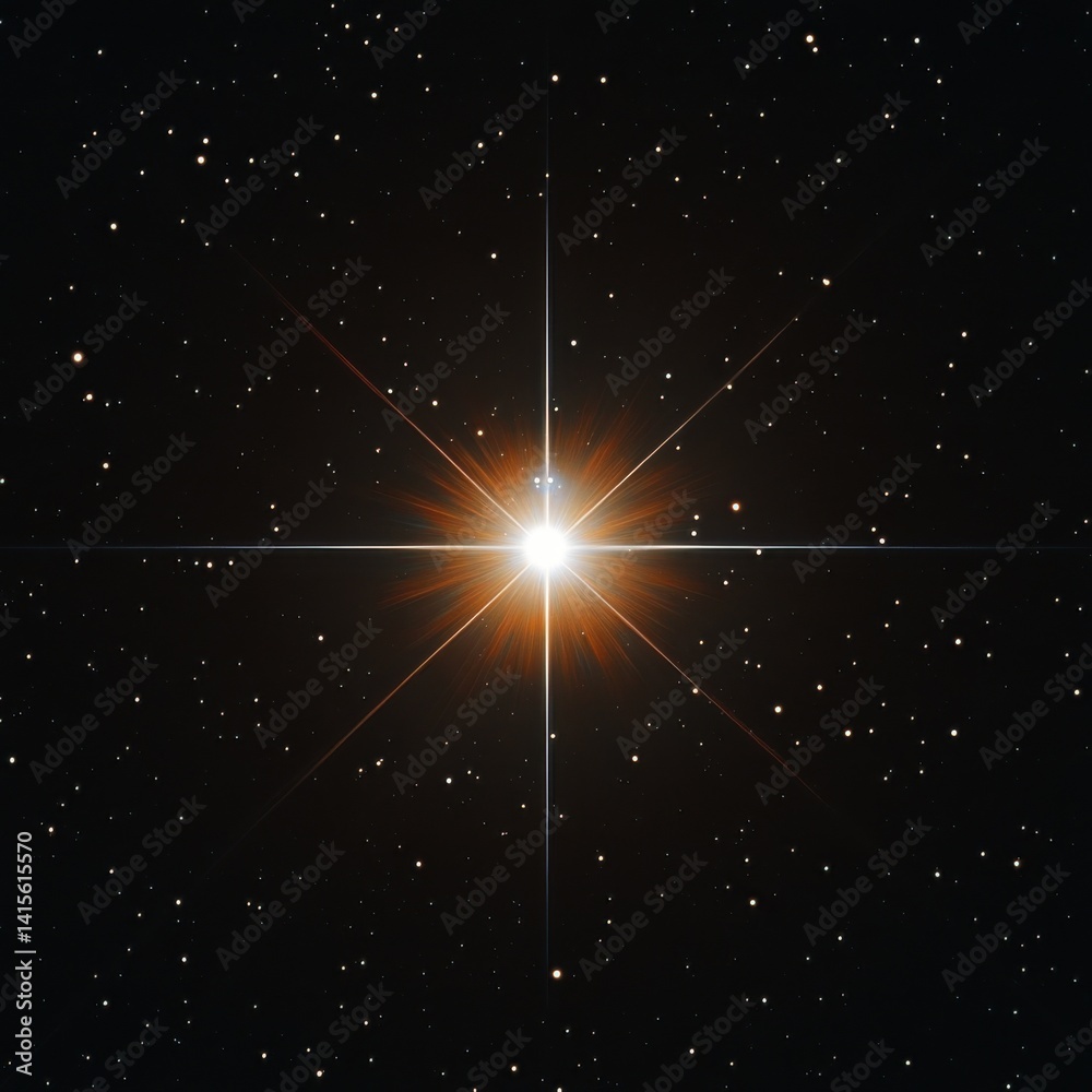 Aufkleber a single star shining brightly in the night sky, its light radiating outward through the blackness o