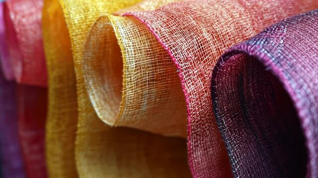 Vibrant Rolled Fabric Swatches
