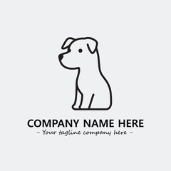 Dog illustration black and white for logo company vector image
