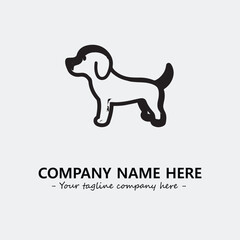 Dog illustration black and white for logo company vector image
