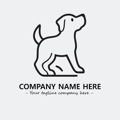 Dog illustration black and white for logo company vector image
