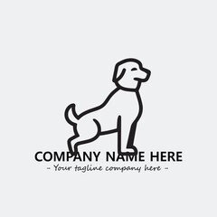 Dog illustration black and white for logo company vector image
