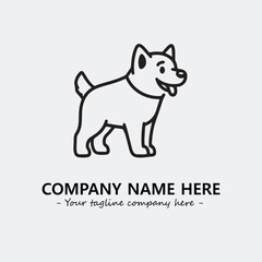 Dog illustration black and white for logo company vector image
