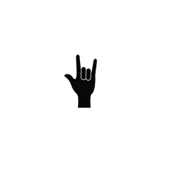 Hang loose hand sign silhouette on white background