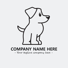 Dog illustration black and white for logo company vector image
