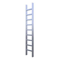 Steel Ladder, 3d illustration isolated on white background