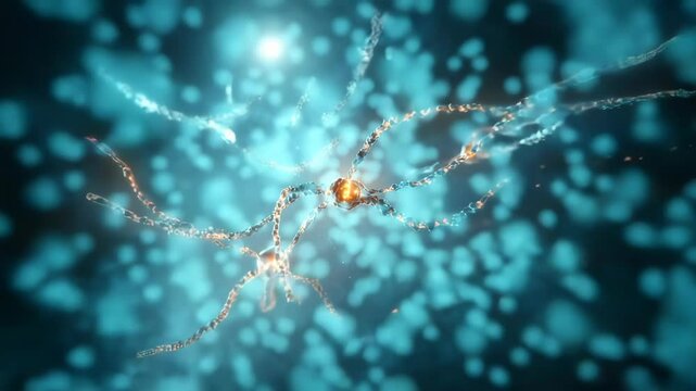 Abstract Digital Visualization of Neurons with Glowing Connections