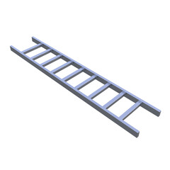 Steel Ladder, 3d illustration isolated on white background