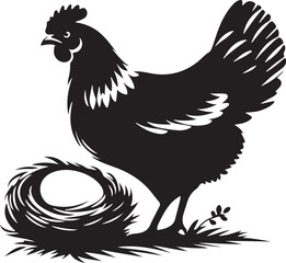 hen silhouette design on a white background