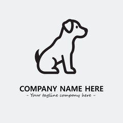 Dog illustration black and white for logo company vector image
