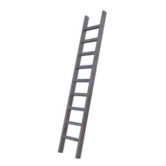 Old Steel Ladder, 3d illustration isolated on white background