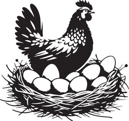hen silhouette design on a white background