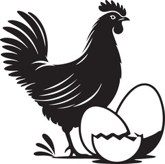hen silhouette design on a white background