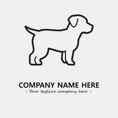 Dog illustration black and white for logo company vector image
