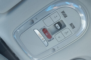 Emergency sos button to contact with call center to ask for help after car accident. SOS button in...