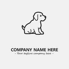 Dog illustration black and white for logo company vector image
