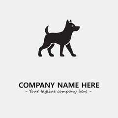 Dog illustration black and white for logo company vector image
