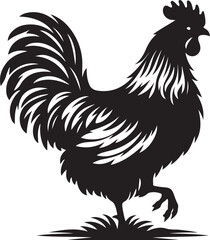 hen silhouette design on a white background