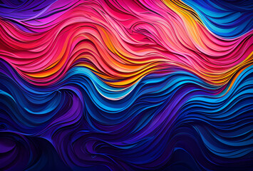 Obraz premium Rainbow colored waves, different colored waves, purple waves, shining waves, beautiful waves,high quality,generative ai