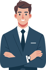 vector business people gesture folding hands