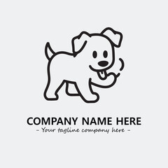 Dog illustration black and white for logo company vector image
