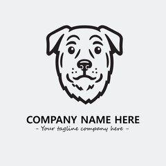 Dog illustration black and white for logo company vector image
