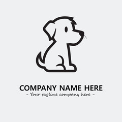 Dog illustration black and white for logo company vector image
