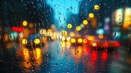 Fototapeta premium Rainy City Lights