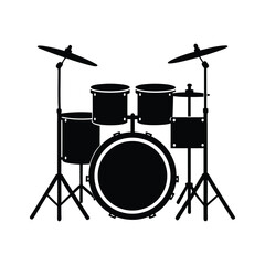 A drum kit silhouette icon vector art illustration