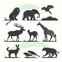 Naklejka premium Animals silhouette bundle set bundle vector design
