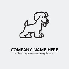 Dog illustration black and white for logo company vector image
