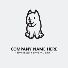 Dog illustration black and white for logo company vector image
