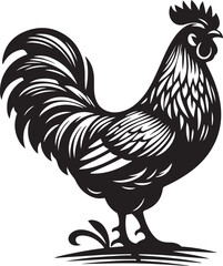 hen silhouette design on a white background