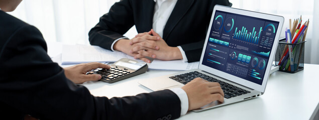 Business data dashboard provide business intelligence analytic for marketing strategy planning...
