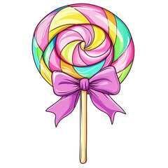 colorful lollipop isolated on a white background.