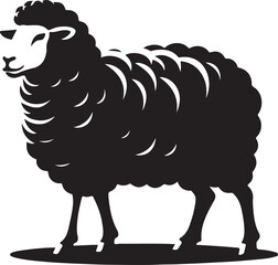 silhouette sheep manger isolated design vector illustration eps 10