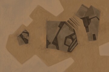 Abstract image for printing - digital painting. The picture is painted by hand on a tablet. © neurostructure