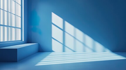 Obraz premium A simple matte blue background with smooth lighting and shadows