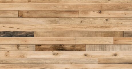 Fototapeta premium Natural Wood Texture Background with Warm Tones and Staggered Plank Layout for Graphic Design and Interior Concepts