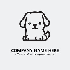 Dog illustration black and white for logo company vector image
